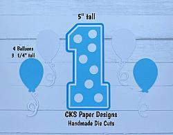 Handmade Paper Die Cut BABY 1ST BIRTHDAY (BOY) Scrapbook Page Embellishment-
