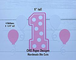 Handmade Paper Die Cut BABY 1ST BIRTHDAY (GIRL) Scrapbook Page Embellishment-