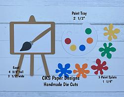 Handmade Paper Die Cut ARTIST SET (Style 1) Scrapbook Page Embellishment-