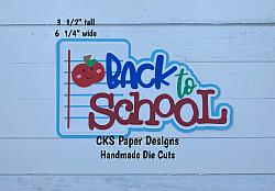 Handmade Paper Die Cut BACK TO SCHOOL Title Scrapbook Page Embellishment-