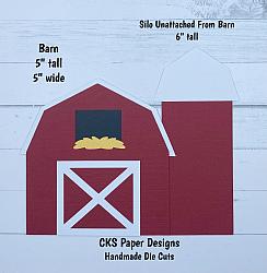 Handmade Paper Die Cut BARN & SILO Scrapbook Page Embellishment-
