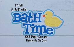 Handmade Paper Die Cut BATH TIME Title Scrapbook Page Embellishment-