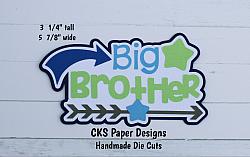 Handmade Paper Die Cut BIG BROTHER Title Scrapbook Page Embellishment-