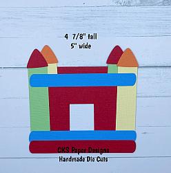 Handmade Paper Die Cut BOUNCE HOUSE Scrapbook Page Embellishment-