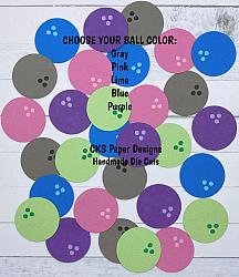 Handmade Paper Die Cut BOWLING SET Ball & Pins Scrapbook Page Embellishment-
