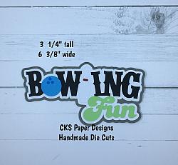 Handmade Paper Die Cut BOWLING FUN TITLE Scrapbook Page Embellishment-bowling
bowling lanes
alley
balls
birthday party
strike
spare
gutter ball
