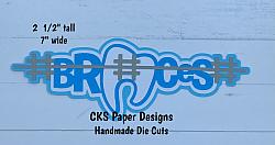 Handmade Paper Die Cut BRACES Title (BLUE) Scrapbook Page Embellishment-