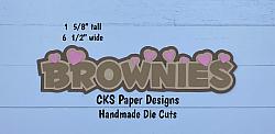Handmade Paper Die Cut BROWNIES Title Scrapbook Page Embellishment-