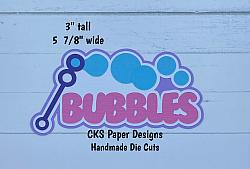 Handmade Paper Die Cut BUBBLES TITLE (PINK/PURPLE) Scrapbook Page Embellishment-