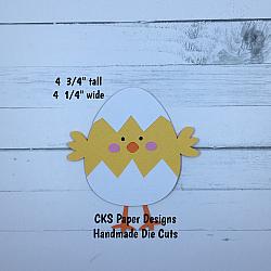 Handmade Paper Die Cut EASTER CHICK IN EGG Scrapbook Page Embellishment-easter chick coloring eggs easter basket egg hunt 