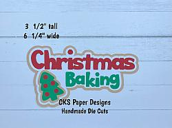 Handmade Paper Die Cut CHRISTMAS BAKING Title Scrapbook Page Embellishment-