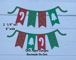 Handmade Paper Die Cut CHRISTMAS PAGE BANNER Scrapbook Page Embellishment-