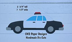 Handmade Paper Die Cut COP CAR/POLICE CAR Scrapbook Page Embellishment-