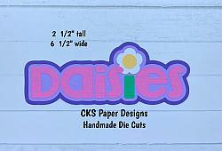 Handmade Paper Die Cut DAISIES Title Scrapbook Page Embellishment-