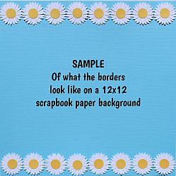 Handmade Paper Die Cut BORDER Daisy Flowers Scrapbook Page Embellishment-