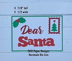 Handmade Paper Die Cut DEAR SANTA Title Christmas Scrapbook Page Embellishment-