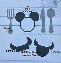 Handmade Paper Die Cut DISNEY DINING Chef Mickey Scrapbook Page Embellishment-