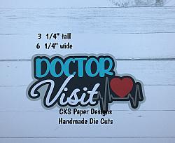 Handmade Paper Die Cut DOCTOR VISIT TITLE Scrapbook Page Embellishment-er visit doctor that hurt hospital