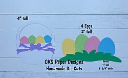 Handmade Paper Die Cut EASTER BASKET Egg Hunt Scrapbook Page Embellishment-