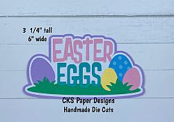 Handmade Paper Die Cut EASTER EGGS Title Scrapbook Page Embellishment-