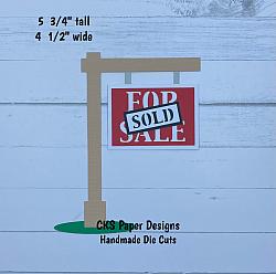 Handmade Paper Die Cut FOR SALE SOLD Sign Scrapbook Page Embellishment-