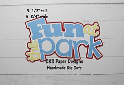 Handmade Paper Die Cut FUN at the PARK Title Scrapbook Page Embellishment-