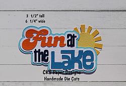 Handmade Paper Die Cut FUN At The LAKE Title Scrapbook Page Embellishment-