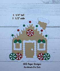 Handmade Paper Die Cut GINGERBREAD HOUSE Style 2 Christmas Scrapbook Page Embellishment-