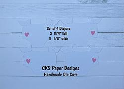 Handmade Paper Die Cut BABY GIRL DIAPERS Set of 4 Scrapbook Page Embellishment-