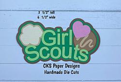 Handmade Paper Die Cut GIRL SCOUTS Title Scrapbook Page Embellishment-