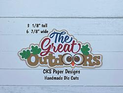 Handmade Paper Die Cut THE GREAT OUTDOORS Title (Style 2) Scrapbook Page Embellishment-