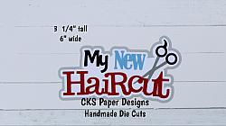Handmade Paper Die Cut MY NEW HAIRCUT Title (RED) Scrapbook Page Embellishment-