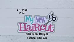 Handmade Paper Die Cut MY NEW HAIRCUT Title (PINK) Scrapbook Page Embellishment-