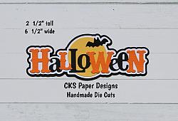 Handmade Paper Die Cut HALLOWEEN TITLE (Style 3) Scrapbook Page Embellishment-