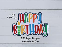Handmade Paper Die Cut HAPPY BIRTHDAY Title (BOY) Scrapbook Page Embellishment-