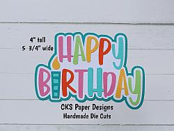 Handmade Paper Die Cut HAPPY BIRTHDAY Title (GIRL) Scrapbook Page Embellishment-