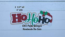 Handmade Paper Die Cut CHRISTMAS HO HO HO Santa Title (Style 1) Scrapbook Page Embellishment-