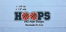 Handmade Paper Die Cut HOOPS Title Basketball Scrapbook Page Embellishment-