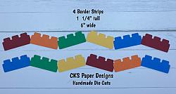 Handmade Paper Die Cut LEGO TOY BUILDING BLOCKS BORDER Scrapbook Page Embellishment-