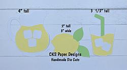 Handmade Paper Die Cut LEMONADE SET Scrapbook Page Embellishment-