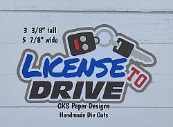 Handmade Paper Die Cut LICENSE TO DRIVE Title  Scrapbook Page Embellishment-