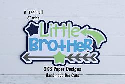 Handmade Paper Die Cut LITTLE BROTHER Title Scrapbook Page Embellishment-