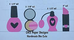 Handmade Paper Die Cut MAKEUP SET Scrapbook Page Embellishment-