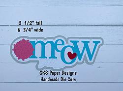 Handmade Paper Die Cut MEOW CAT TITLE Scrapbook Page Embellishment-