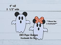 Handmade Paper Die Cut DISNEY MICKEY/MINNIE GHOST Set Scrapbook Page Embellishment-
