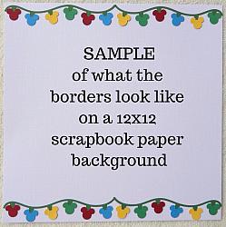 Handmade Paper Die Cut DISNEY CHRISTMAS BORDER Mickey Lights Scrapbook Page Embellishment-
