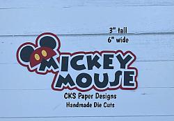 Handmade Paper Die Cut DISNEY MICKEY MOUSE TITLE Scrapbook Page Embellishment-