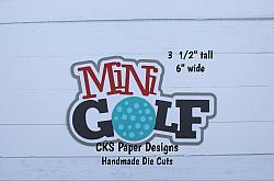 Handmade Paper Die Cut MINI GOLF TITLE Scrapbook Page Embellishment-
