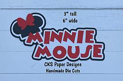Handmade Paper Die Cut MINNIE MOUSE Title (RED) Scrapbook Page Embellishment-