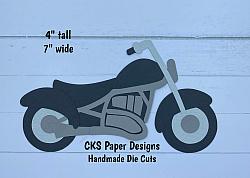 Handmade Paper Die Cut MOTORCYCLE Scrapbook Page Embellishment-